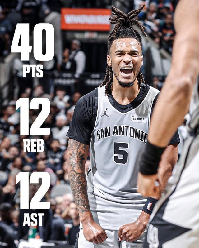 开云体育平台在哪里注册-文班队友比肩张伯伦！卡斯尔轰出历史级40+三双